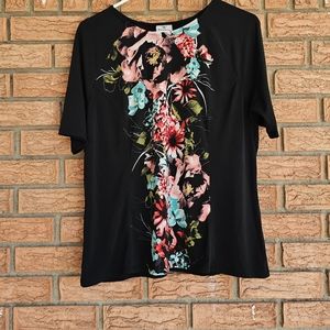 💥Worthington Floral Black Top XL